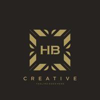 HB initial letter luxury ornament monogram logo template vector