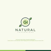 gi logotipo natural inicial vector