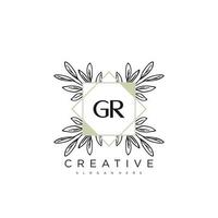 GR Initial Letter Flower Logo Template Vector premium vector art