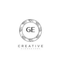 GE Initial Letter Flower Logo Template Vector premium vector art