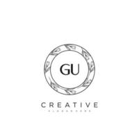 GU Initial Letter Flower Logo Template Vector premium vector art