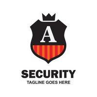 logotipo alfabético de empresa de seguridad y vector de tipografía