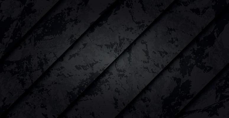 Black abstract textured grunge background wall with slanted stripes - Vector
