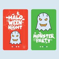 Happy Halloween invitation design with ghost vector