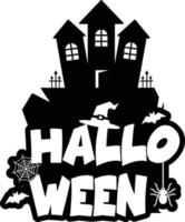 diseño de halloween con tipografía y vector de fondo blanco