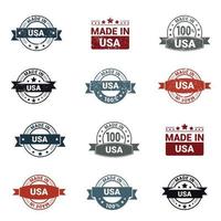 USA stamp design set vector