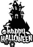 diseño de halloween con tipografía y vector de fondo blanco