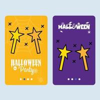Happy Halloween invitation design with magic stick vector