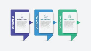 plantilla de diseño infográfico vectorial con 3 opciones o pasos vector