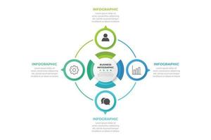 Infographic circle element template can be used for workflow layout, diagram, number options, web design. Infographic business concept with 4 option, parts, steps or processes. vector