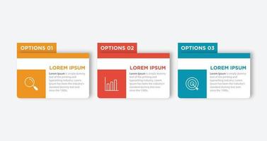 plantilla de diseño infográfico vectorial con 3 opciones o pasos vector