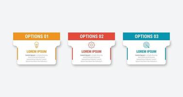 plantilla de diseño infográfico vectorial con 3 opciones o pasos vector