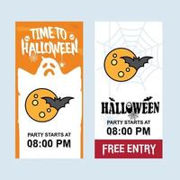 diseño de invitación de feliz halloween con vector de luna