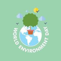 World Environment day card with light background and typography vector