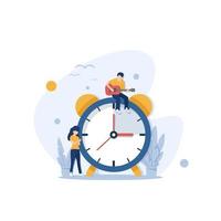 Time management, self management, self control, target, productivity metaphors. Modern flat cartoon style. Vector illustration on white background