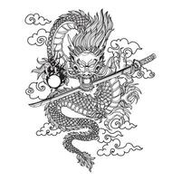 dragon sketch vector illustration