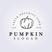 simple line pumpkin logo vector farm symbol icon illustration template design