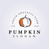 creative line pumpkin logo vector farm illustration design