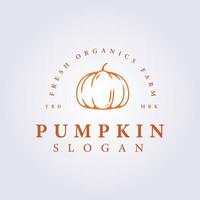 orange line pumpkin logo vector illustration design