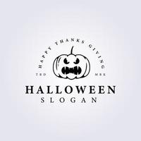 angry halloween pumpkin vector logo illustration design