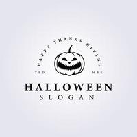 creepy halloween pumpkin vector logo illustration template design