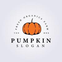 pumpkin illustration retro vector logo cartoon template design