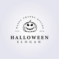 linear pumpkin halloween vector logo illustration template design