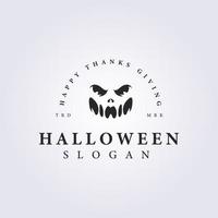 Creepy halloween face vector logo icon symbol illustration design