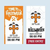 Happy Halloween invitation design with grave vector