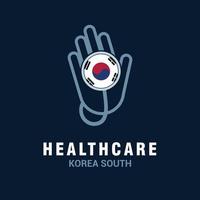 Health care logo with country flag design vector