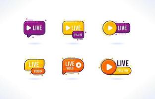 Live Icon Badge Button Design vector
