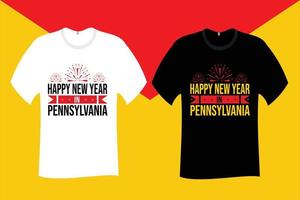 feliz año nuevo en diseño de camiseta de pennsylvania vector