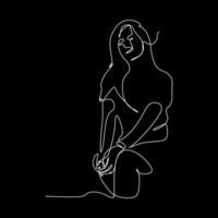 vector continuous line sexy female model