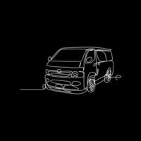 Pristraight line vector campervan car guy