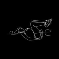 vector continuous line woman exercising