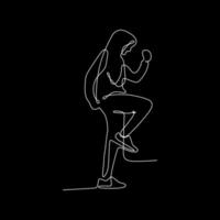 vector continuous line woman exercising