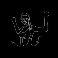 vector continuous line woman exercising