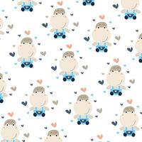 Cute animal character pattern suitable for wallpaper vector