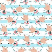 Cute animal character pattern suitable for wallpaper vector