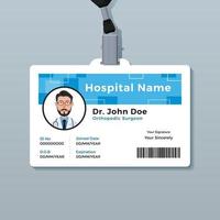 Doctor ID badge. Medical identity card template vector