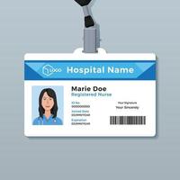 tarjeta de identificación de enfermera vector