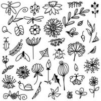 Flower doodle drawing vector element