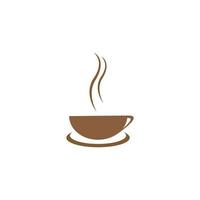 icono de vector de plantilla de logotipo de taza de café - vector