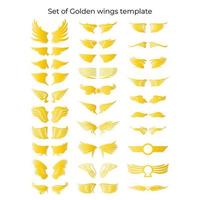 Set of golden wing vector template. Luxury and royal design element. Vector eps 10.