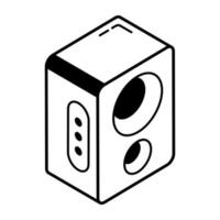 un icono del diseño de la línea de altavoces vector