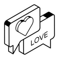 An icon of love chatting line design vector