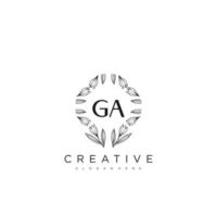 GA Initial Letter Flower Logo Template Vector premium vector art