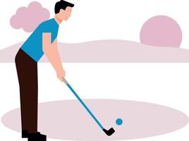 The boy is playing golf. vector