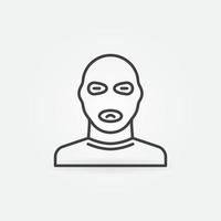Man in Balaclava Mask linear vector concept icon