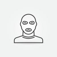 Man in Balaclava Mask linear vector concept icon